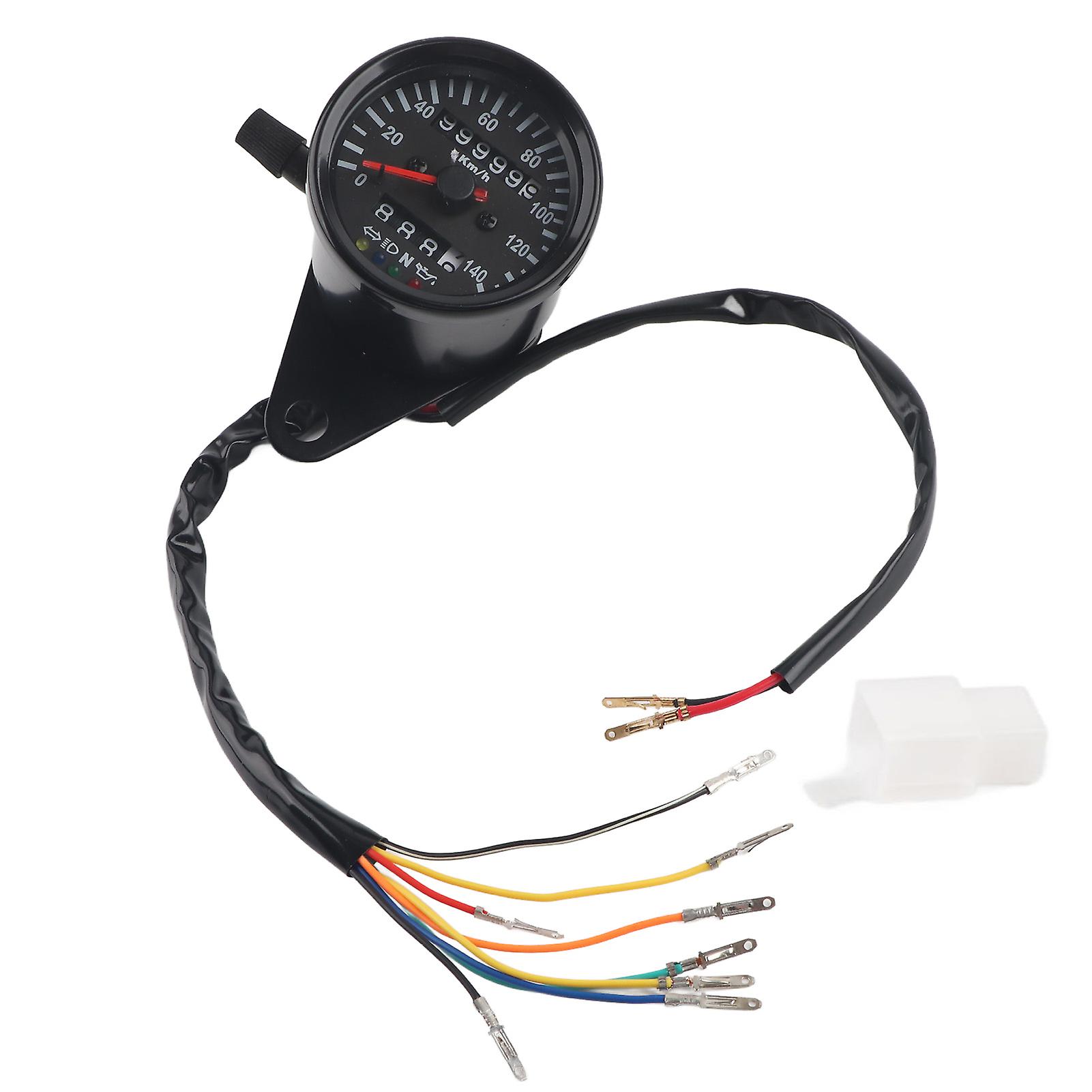 Led Backlight 12 V Motorcycle Dual Odometer Speedometer Gauge Kit Cafe Racer