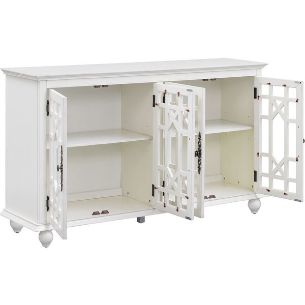 Sideboard with Adjustable Height Shelves Metal Handles and 4 Doors