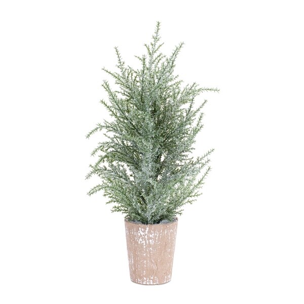 Potted Icy Pine Tree (Set of 4)