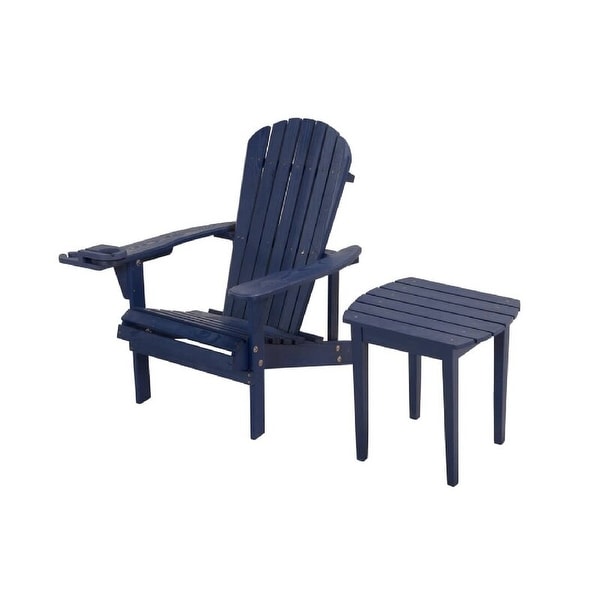 Earth Collection Adirondack Chair with phone and cup holder (1 Chair and 1 End table set)