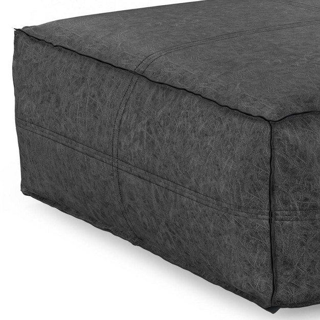 Wendal Extra Large Coffee Table Pouf Distressed Black Wyndenhall