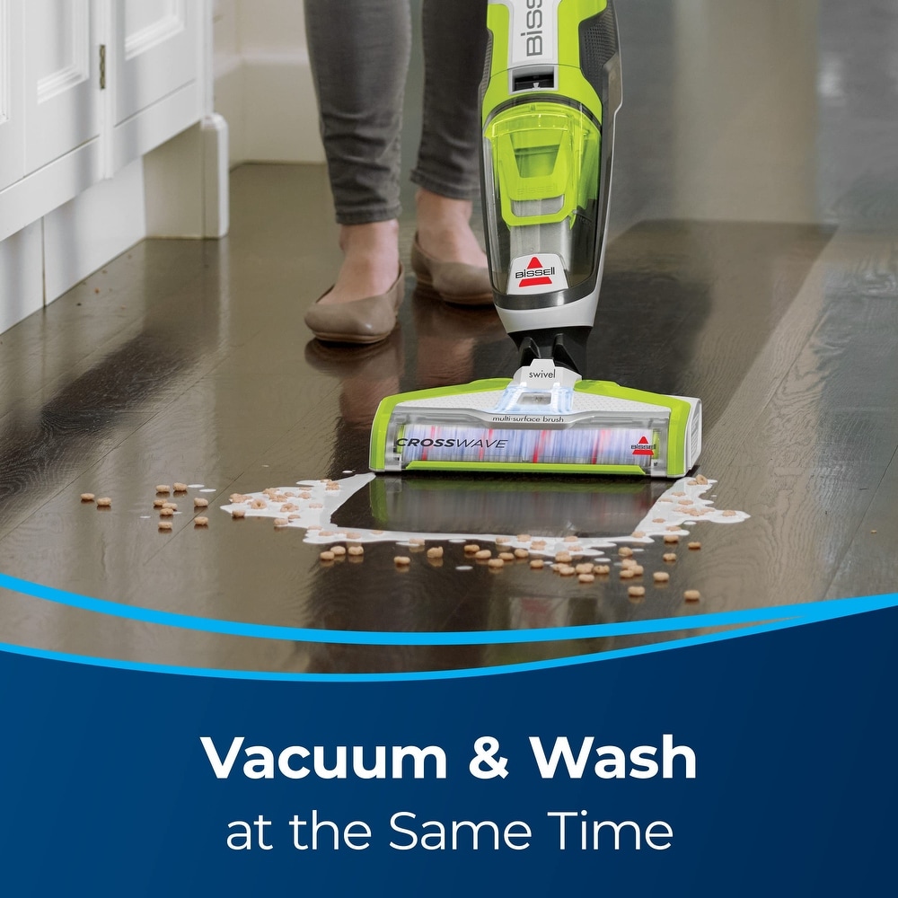 CrossWave Floor and Area Rug Cleaner  Wet Dry Vacuum with Bonus Brush Roll and Extra Filter  Green