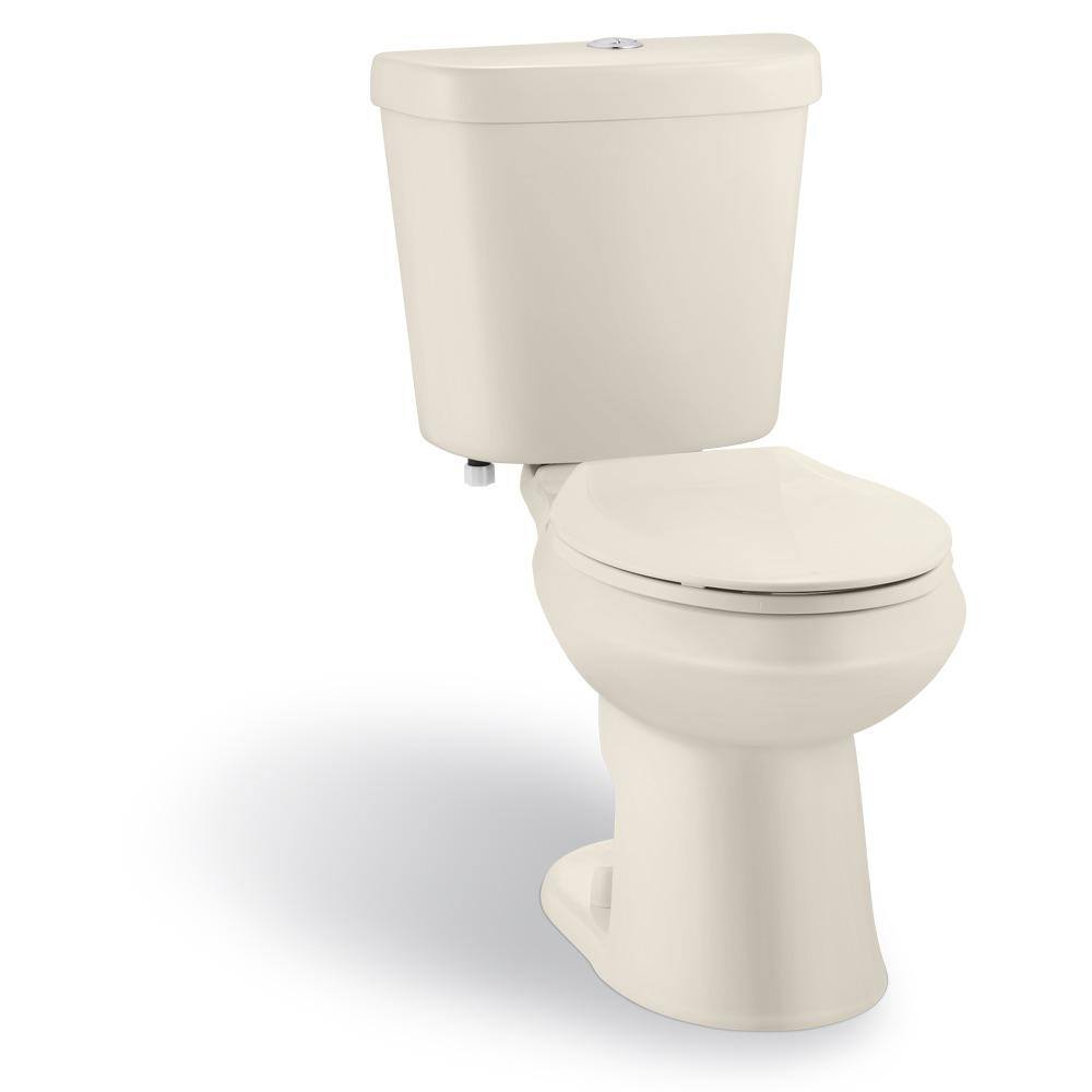 Glacier Bay 2-piece 1.1 GPF1.6 GPF High Efficiency Dual Flush Elongated Toilet in Bone N2316-BNE