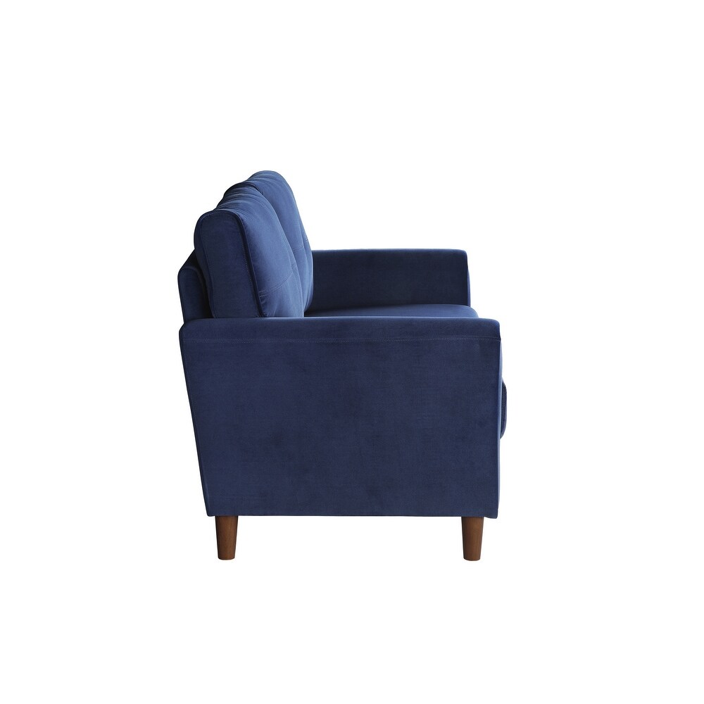 Ynes Blue Velvet Living Room Set