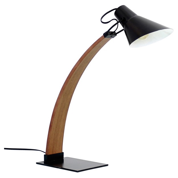 Noah Table Lamp Walnut black Lumisource