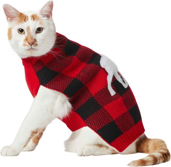 Frisco Plaid Moose Dog and Cat Sweater