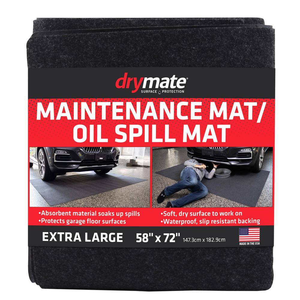 Drymate 6ft. W x 4 ft. 10 in. L Charcoal CommercialResidential Polyester Garage Flooring Maintenance Mat MMC5872B