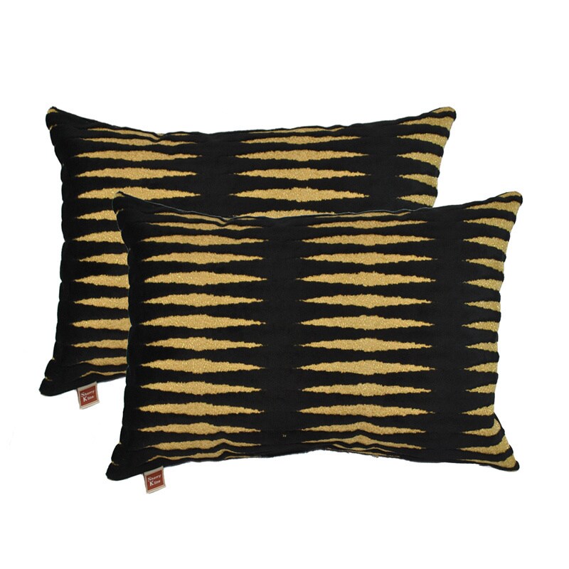 Sherry Kline Golden Gate Black Luxury Boudoir Pillows (Set of 2)