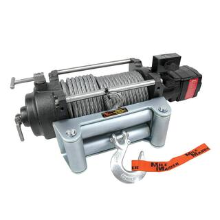 MILE MARKER 12000 lb. Capacity H12000 Permanent Hydraulic Winch with 100 ft. Steel Cable 75-52000C