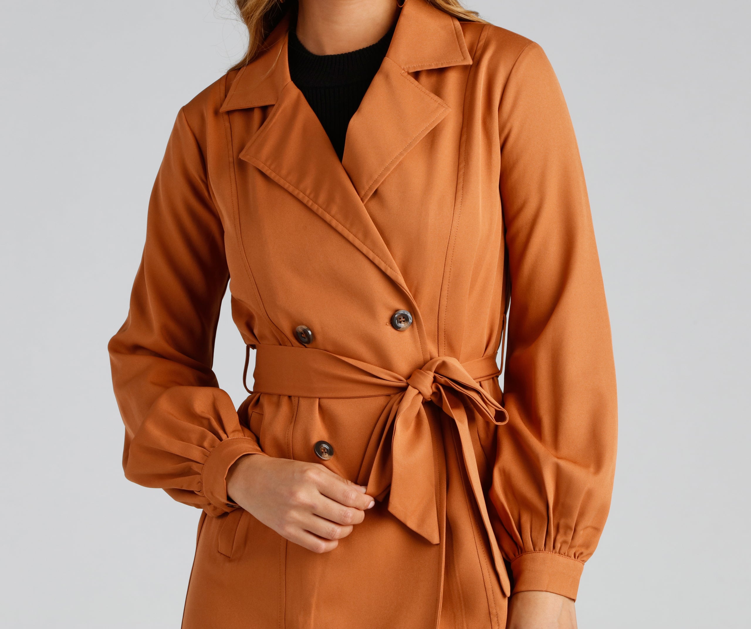 Cinched And Chic Belted Trench Coat