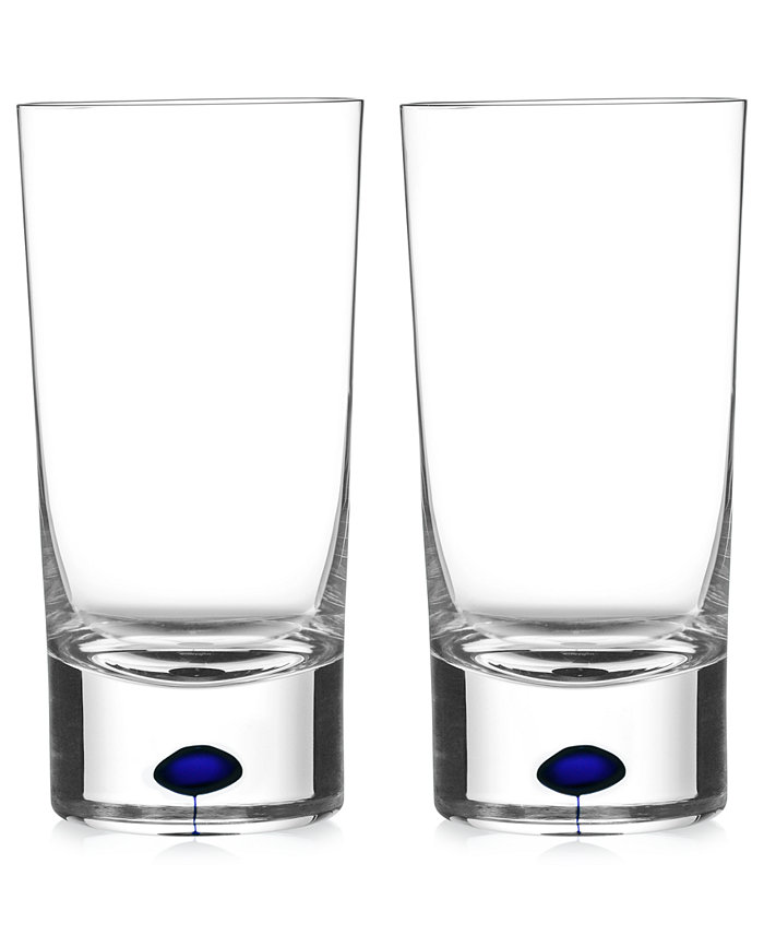 Orrefors Intermezzo Blue Highball Pair