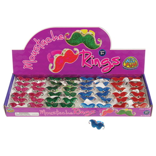 U.S. Toy JA794 Moustache Rings   48 Pieces