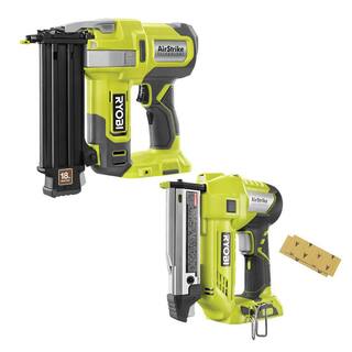 RYOBI ONE+ 18V Cordless 2-Tool Combo Kit w 18-Gauge 2 in. Brad Nailer  23-Gauge 1-38 in. Headless Pin Nailer (Tools Only) P321-P318