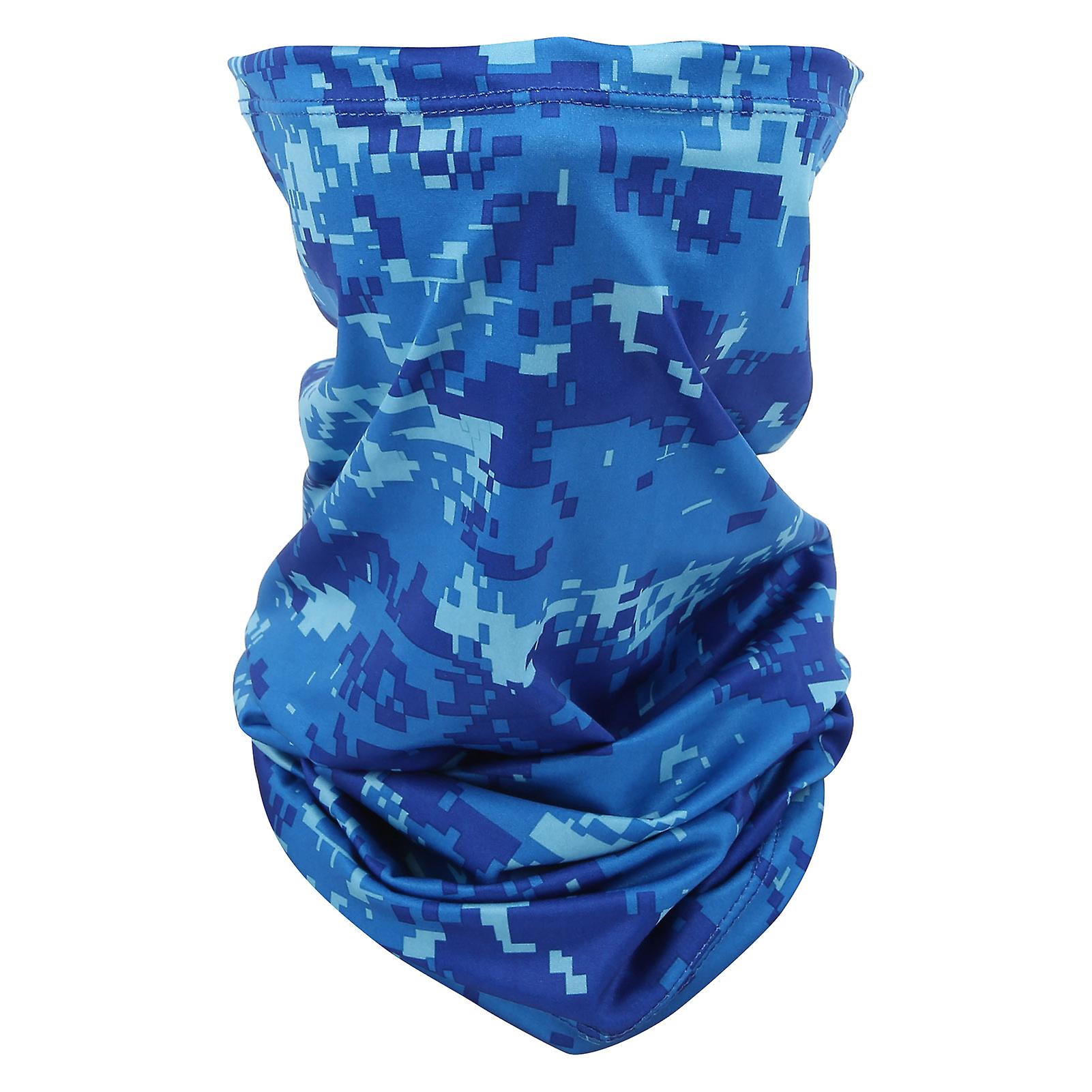 Outdoor Ice Silk Soft Breathable Scarf Washable Uv Protection Face Cover Multipurpose Headbandblue Camouflage