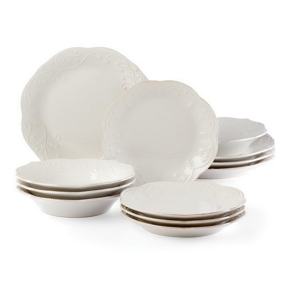 Lenox 890951 French Perle 12 Piece Plate   Bowl Di...