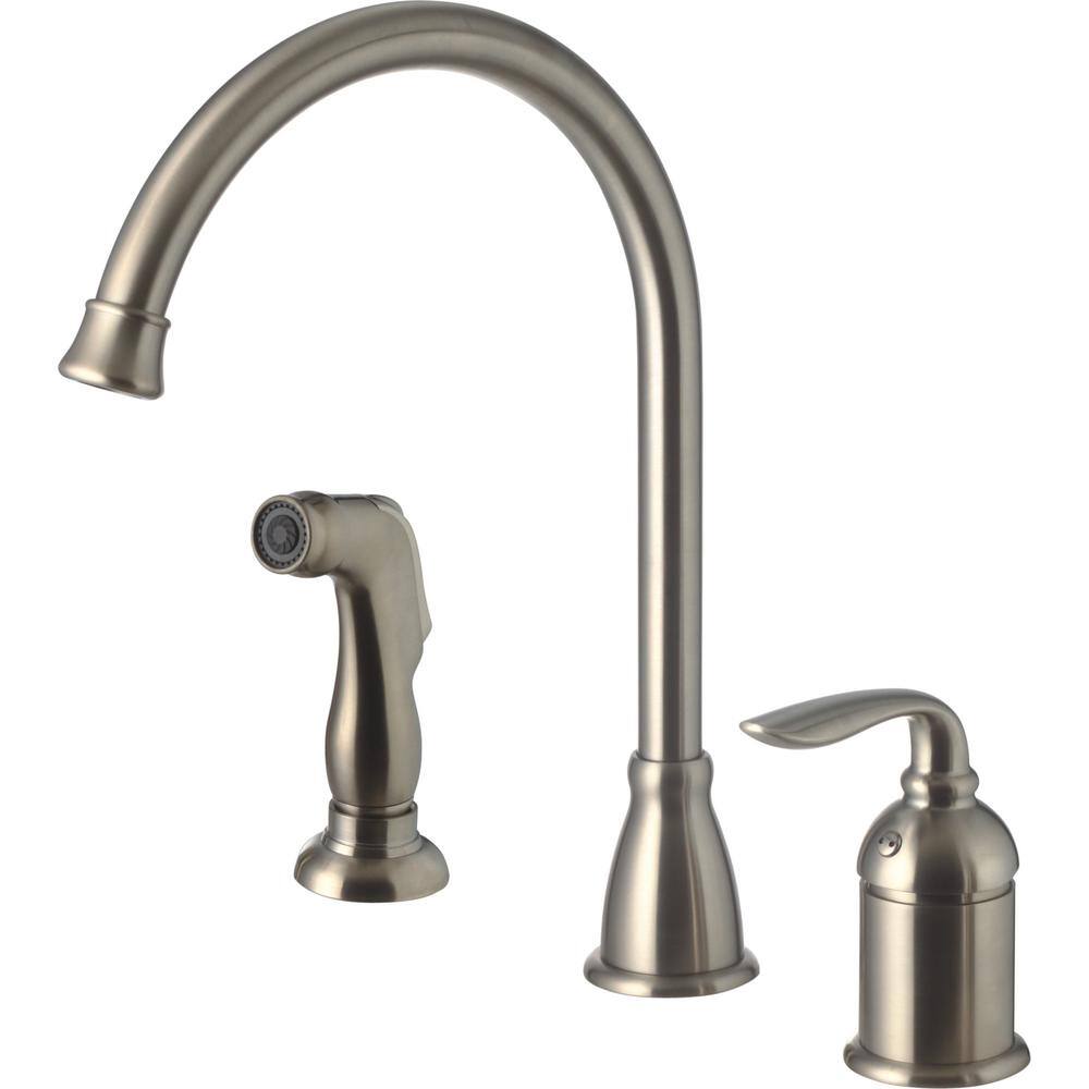 CMI Majestic Single Handle Standard Kitchen Faucet in Brushed Nickel 191-6615