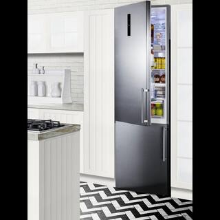 Summit Appliance 24 in. W 11.7 cu. ft. Bottom Freezer Refrigerator in Stainless Steel Counter Depth FFBF181ES2IMLHD