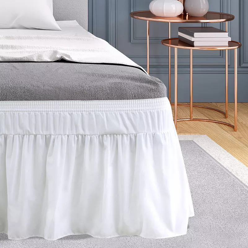 Polyester Brushed Bed Skirt Elastic Dust Ruffles 16 Inch Drop Full 54 x 75