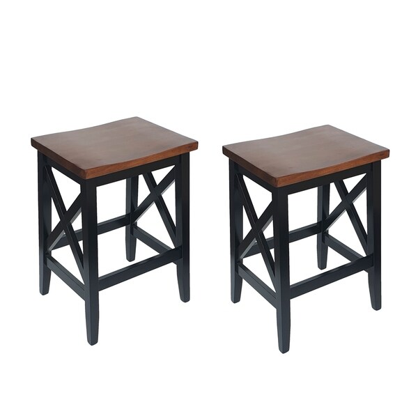 Heffley Contemporary Farmhouse Wooden Barstools (Set of 2) by Christopher Knight Home