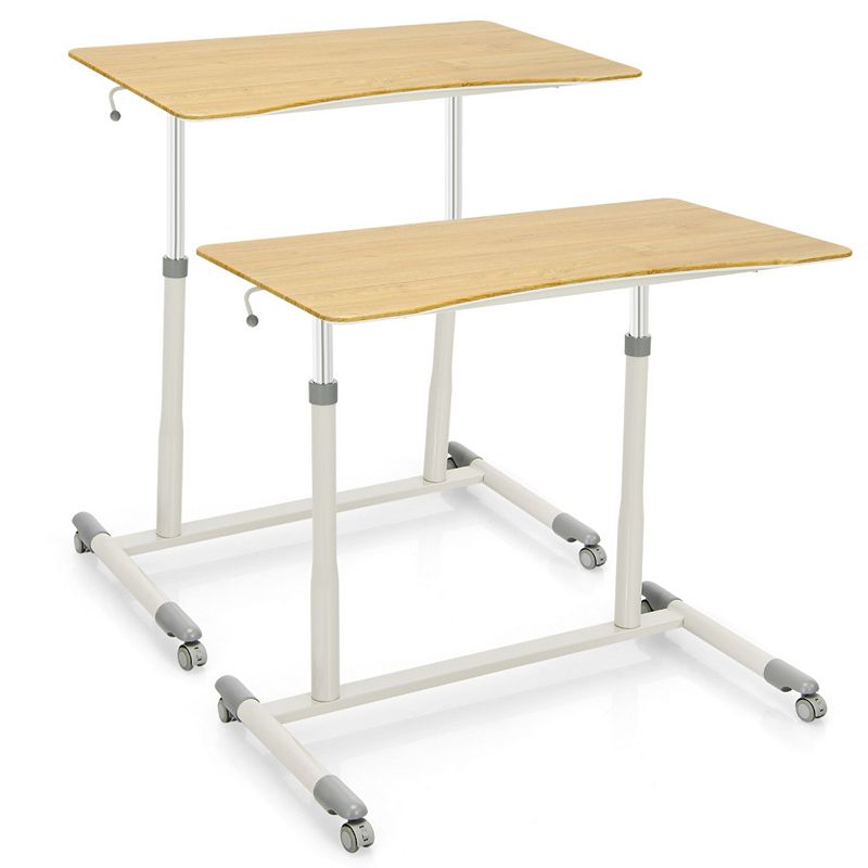 Height Adjustable Computer Desk Sit to Stand Rolling Table