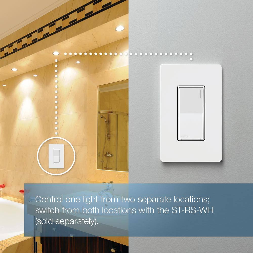 Lutron Sunnata Switch for 6A Lighting or 3A 110 HP Motor Single PoleMulti Location Lunar Gray (ST-6ANS-LG) ST-6ANS-LG