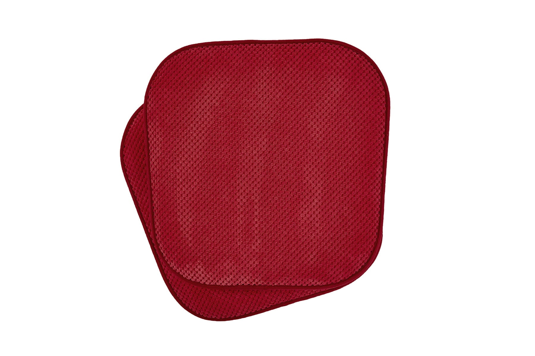 2 Pack: Premium Comfort Non Slip Memory Foam Kitchen and Dining Room Seat/Chair Cushions - Red