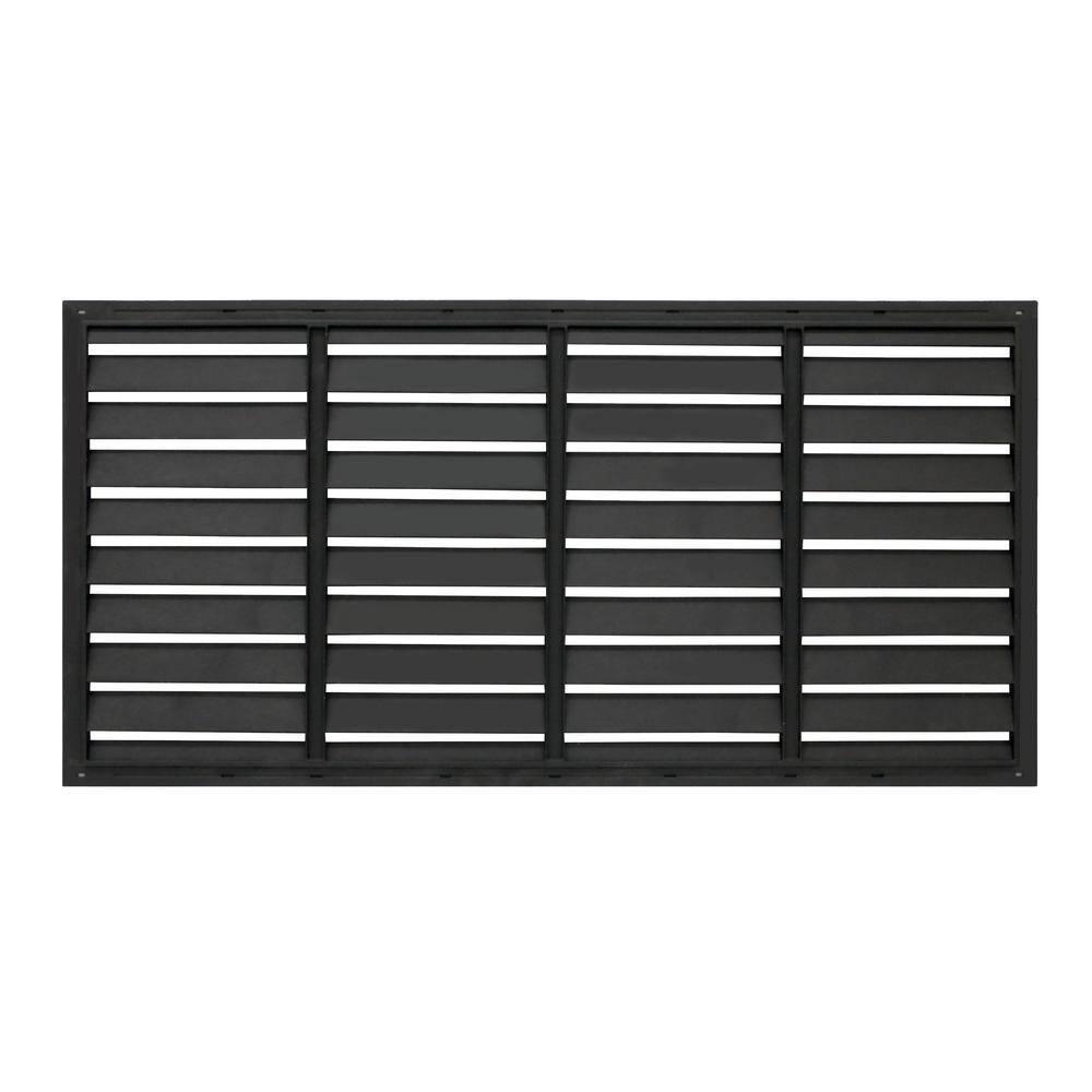 DISTINCT 24 in. x 48 in. Shutter Black Recycled Rubber Decorative Privacy Screen Panel MT5100630