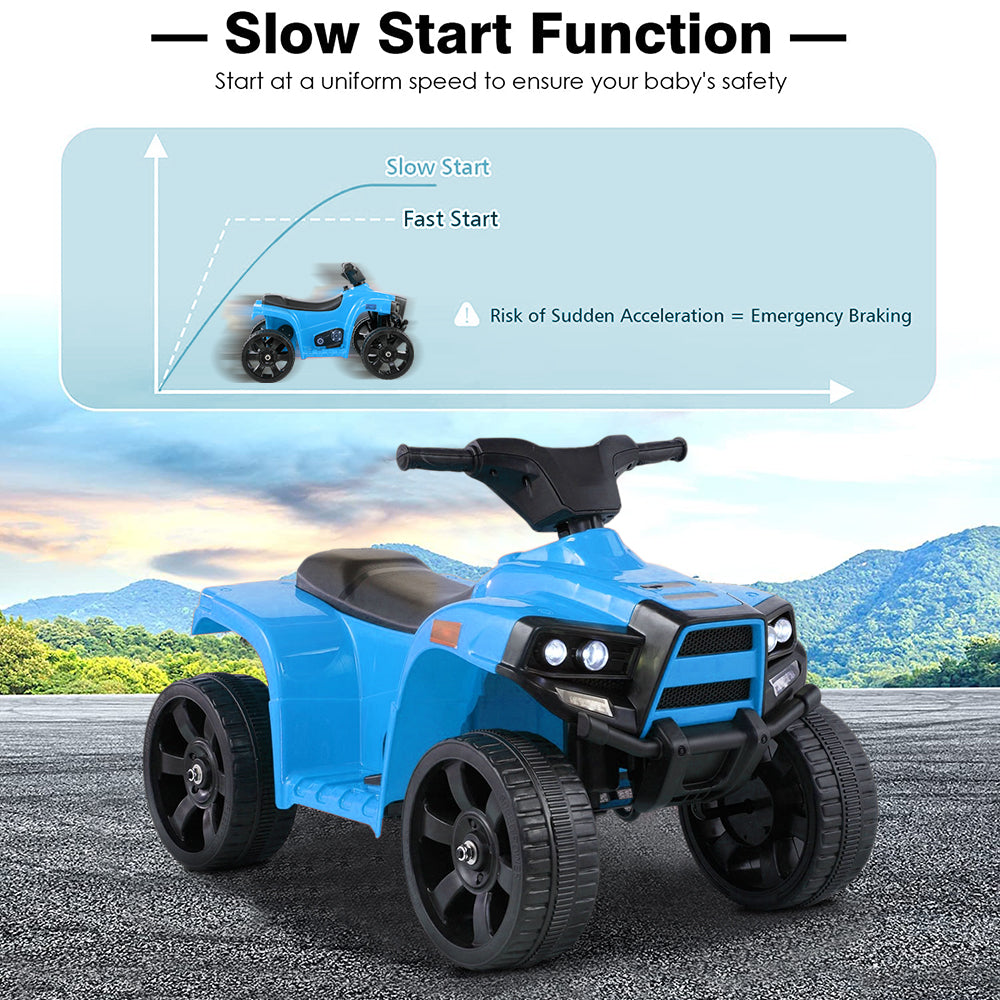 iRerts 6V Kids Ride on Toys, Battery Powered Ride on ATV Cars for Boys Girls Birthday Gifts, Kids Electric Cars for Toddlers, Kids Electric Ride on Vehicles with Headlights, Horn, Blue