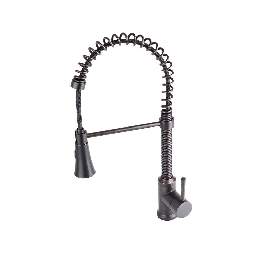 Fontaine by Italia Residential Spring Coil Pull Down Kitchen Faucet with Cone Spray Head in Oil Rubbed Bronze N96565C-ORB