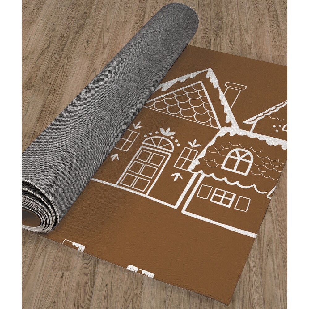 GINGERBREAD VILLAGE CHOCOLATE Doormat By Kavka Designs