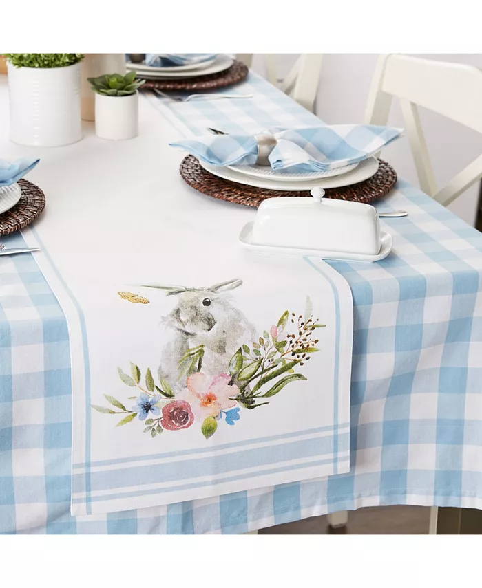 Design Imports Garden Bunny Printed Table Runner 14 x 72