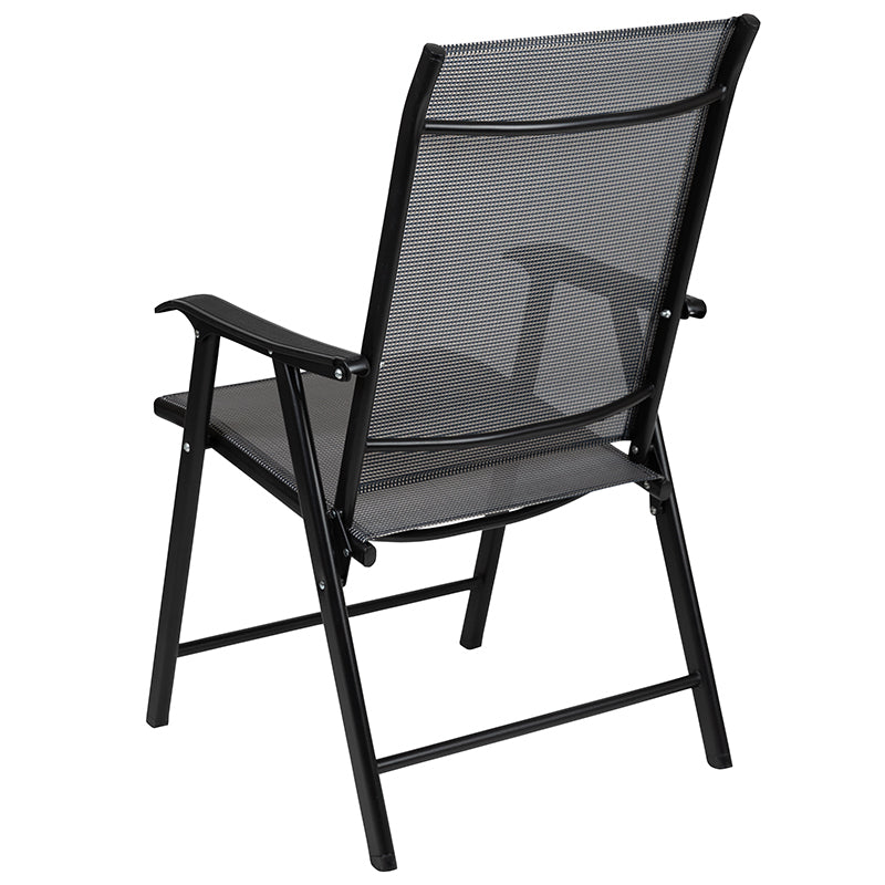 Flash Furniture Black Outdoor Folding Patio Sling Chair (2 Pack)