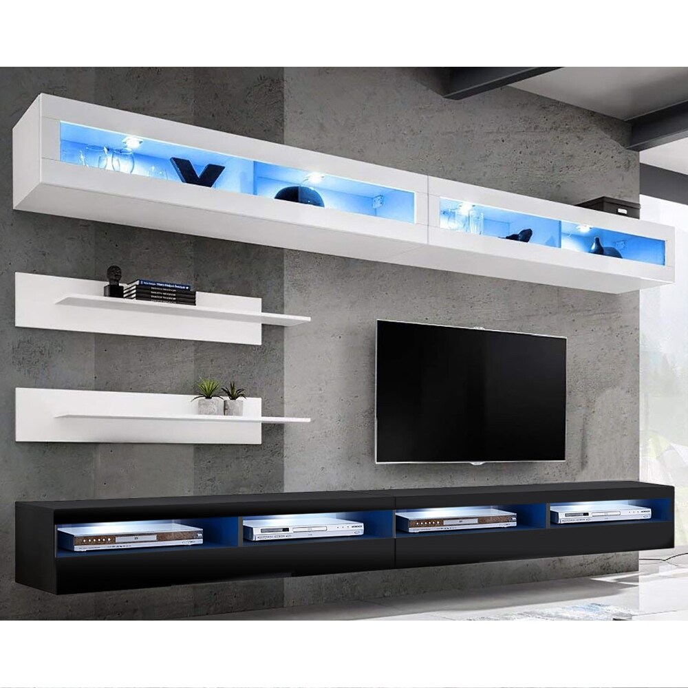 Fly I2 35TV Wall mounted Floating Modern Entertainment Center Set