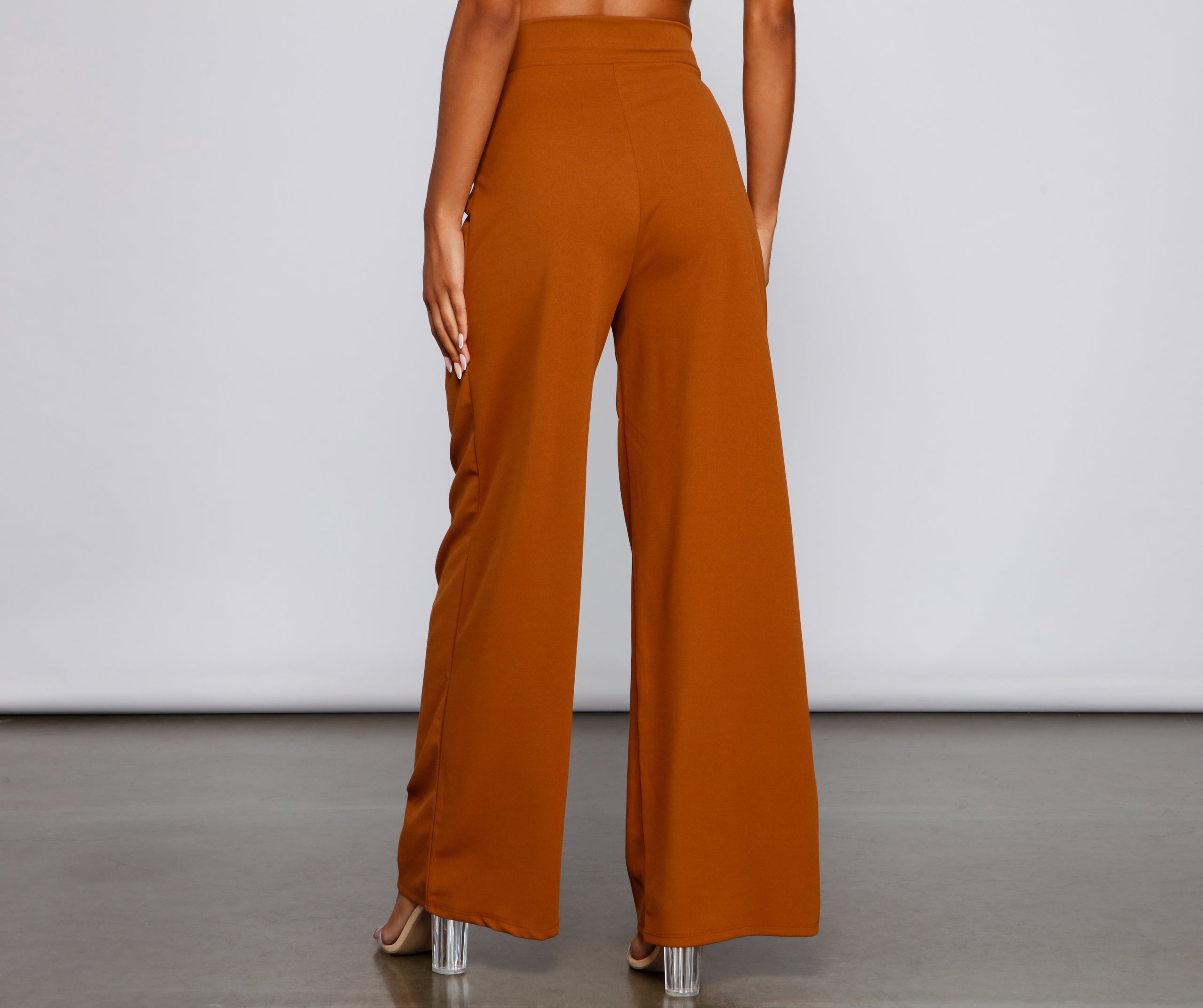 High Waist Pleated Wide Leg Pants