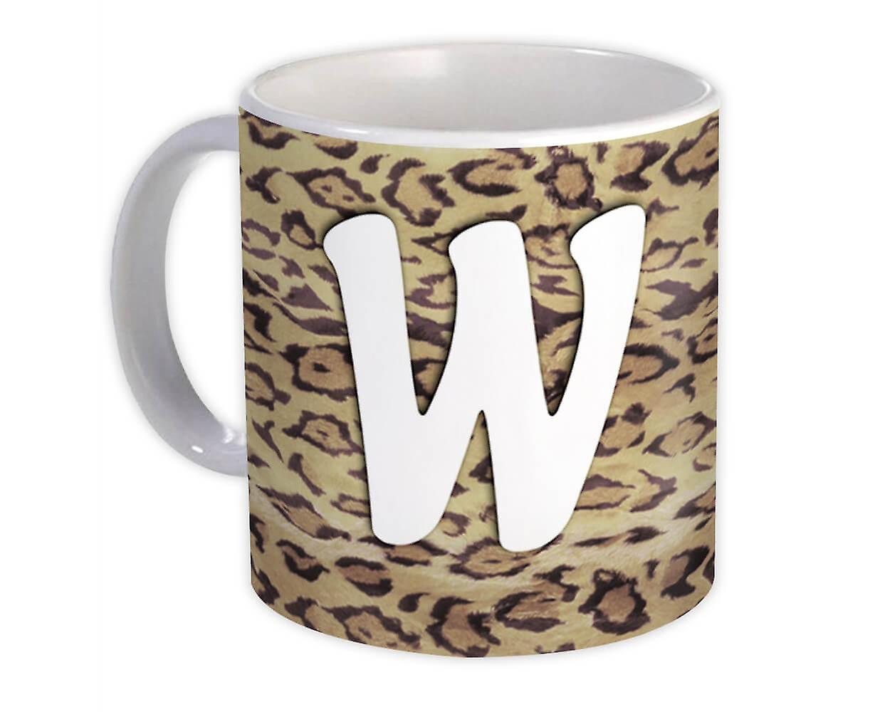 Gift Mug: Monogram Letter W Cheetah