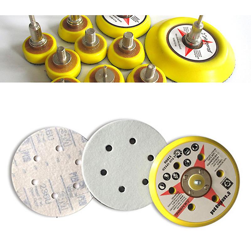 150mm 6 Holes Flocking Sanding Pad 6 Inch Adhesive Dual Action Random Orbital Sander Polishing Wheel Sandpaper Sucker