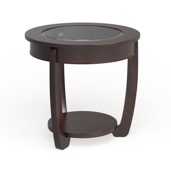 Furniture of America Curved Rustic Dark Cherry 28-inch Side Table