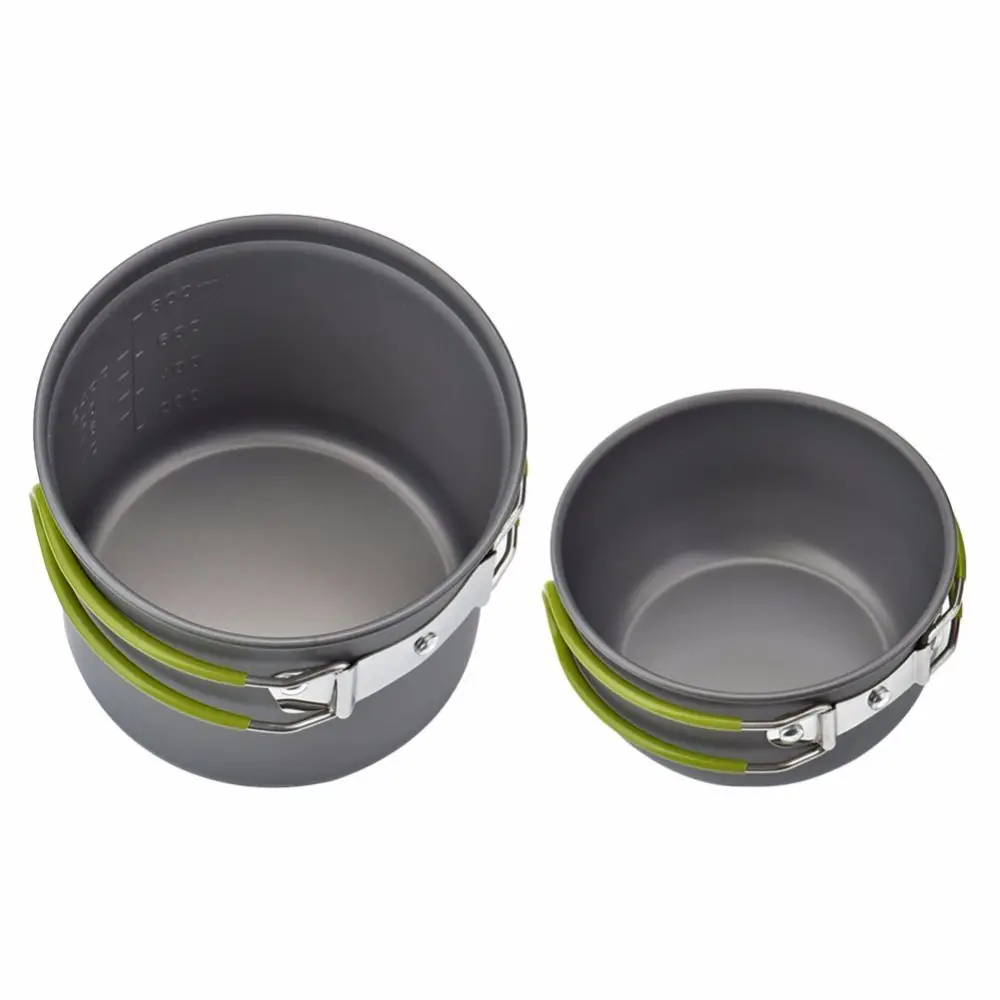 Wholesale outdoor cooking set cookware aluminium 1 2 persons outdoor camping hiking pot for camping