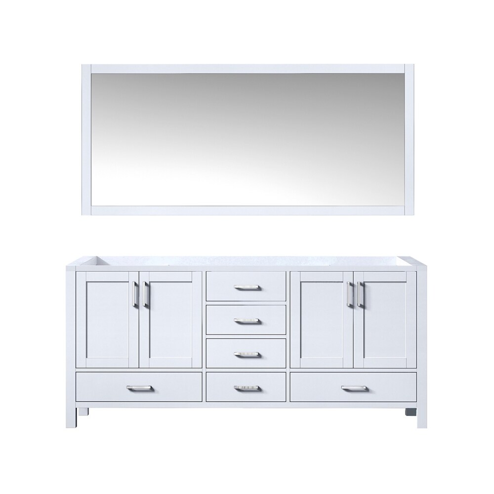 Jacques 72 in. W x 22 in. D White Double Bath Vanity and 70 in. Mirror