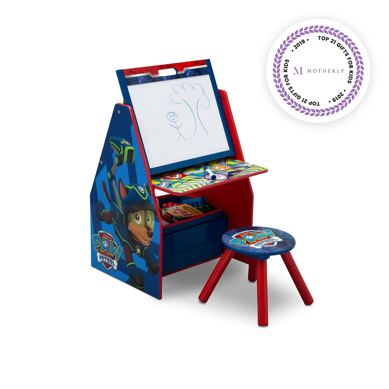 Nick Jr PAW Patrol Deluxe Kids Art Table Easel Desk Stool and Toy Organizer by Delta Children Greenguard Gold Certified  Crowdfused