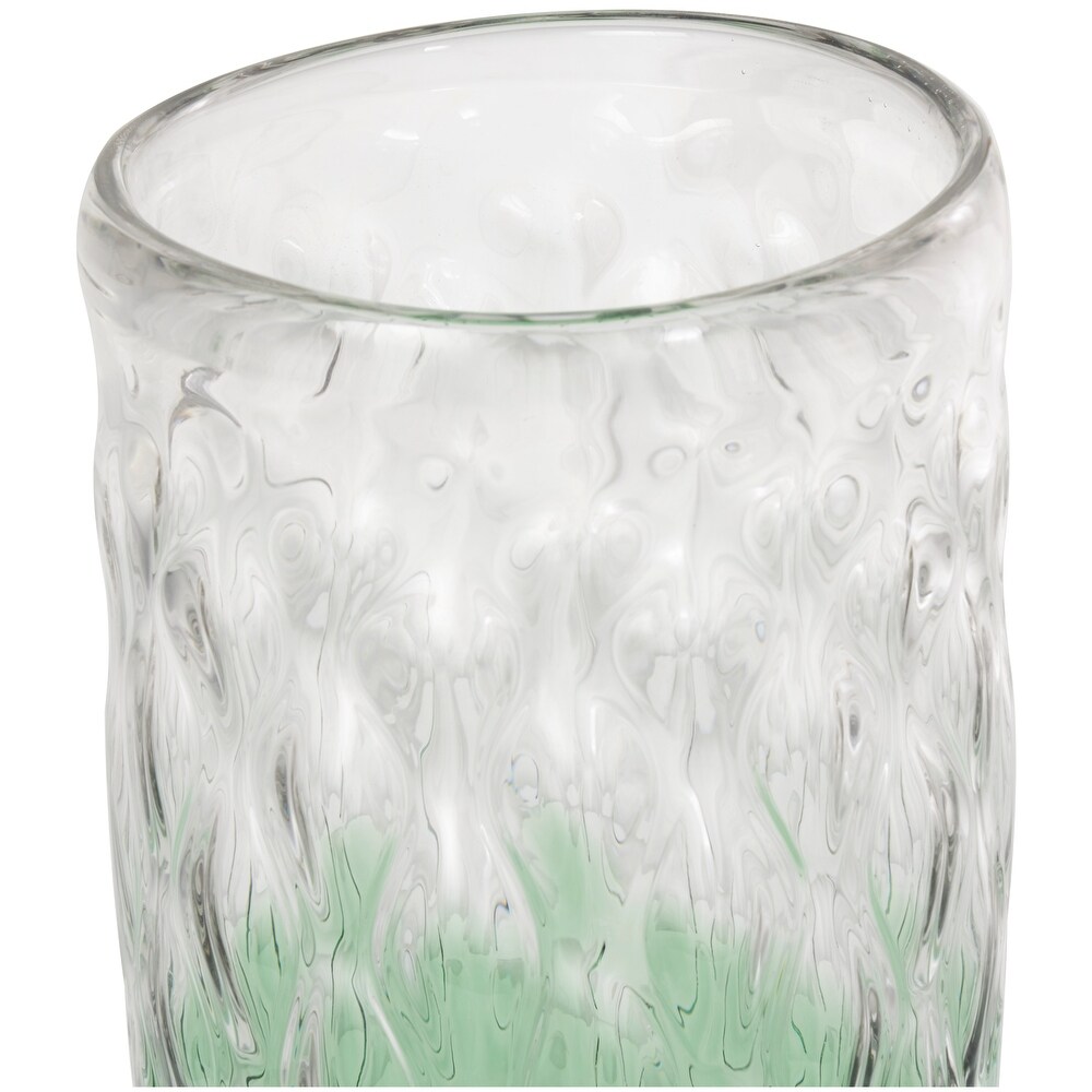 Green Glass Handmade Ombre Vase