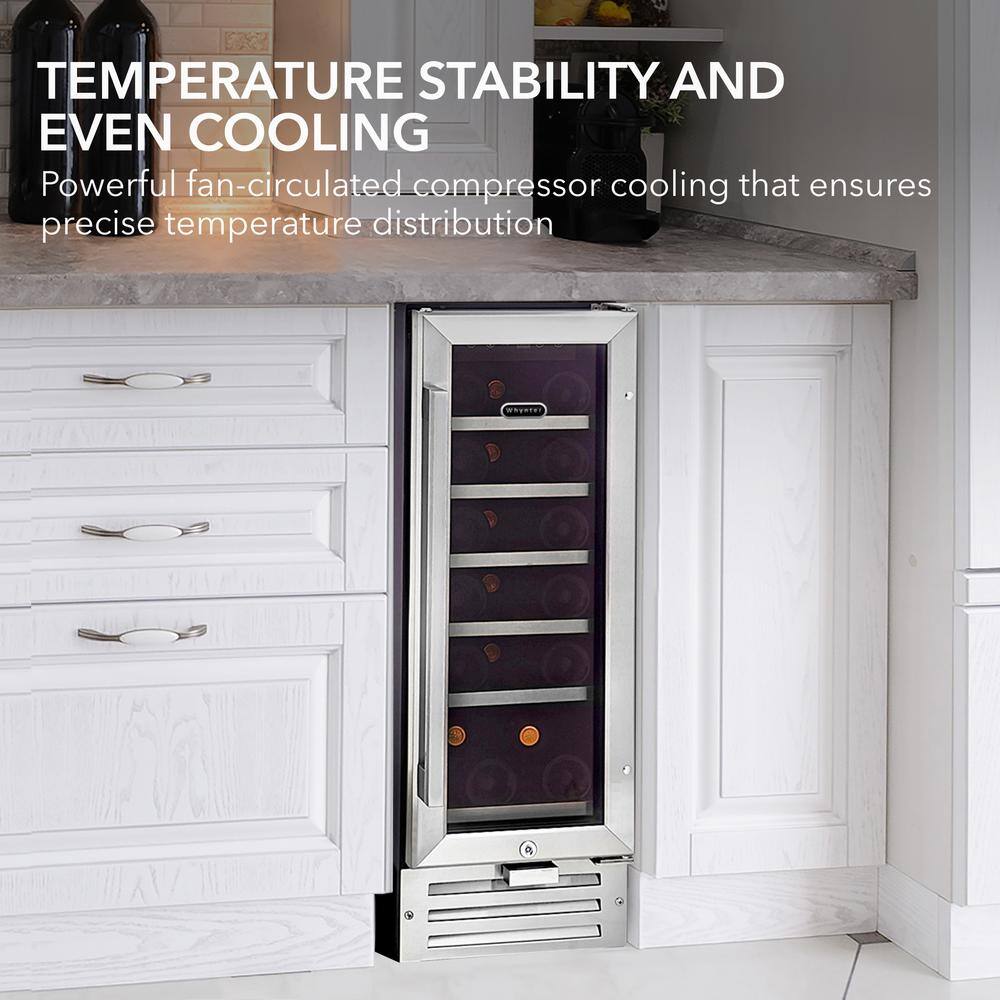 Whynter 18-Bottle Built-In Wine Refrigerator in Stainless Steel BWR-18SD