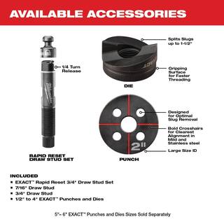 MW M18 18V Lithium-Ion 12 in. to 4 in. Force Logic High Capacity Cordless Knockout Tool Kit with Die Set and Draw Stud 2676-23-49-16-2704