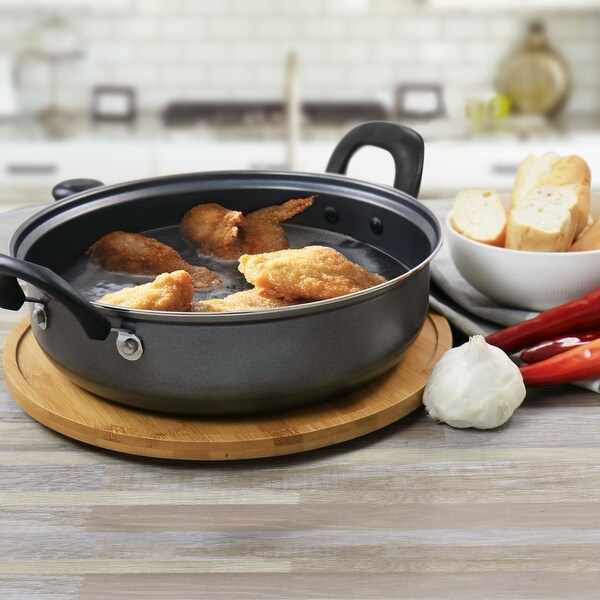 12 Inch Highberry Nonstick All Purpose Pan with Lid in Grey