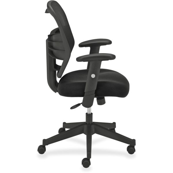 HON HVL531 Series High-Back Work Chair， Mesh Back， Padded Mesh Seat， Black