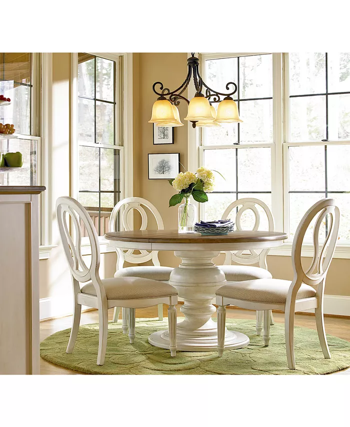 Furniture Sag Harbor Round Dining Furniture 7-Pc. Set (Expandable Round Dining Pedestal Table and 6 Side Chairs)