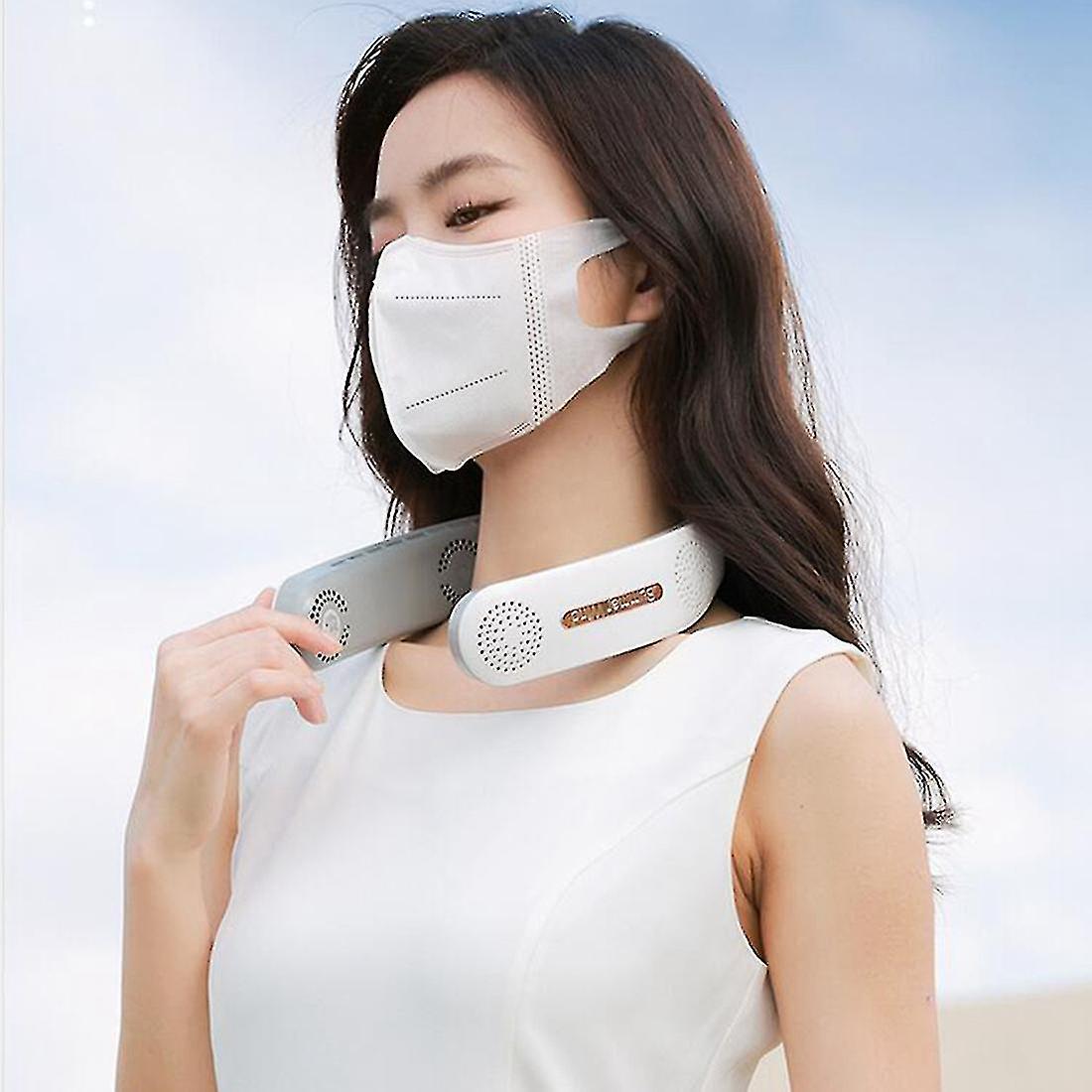 Portable Neck Fan，four Turbo Fan，3 Speeds Adjustable 360 Cooling Quiet Bladeless Fan，for Traveling