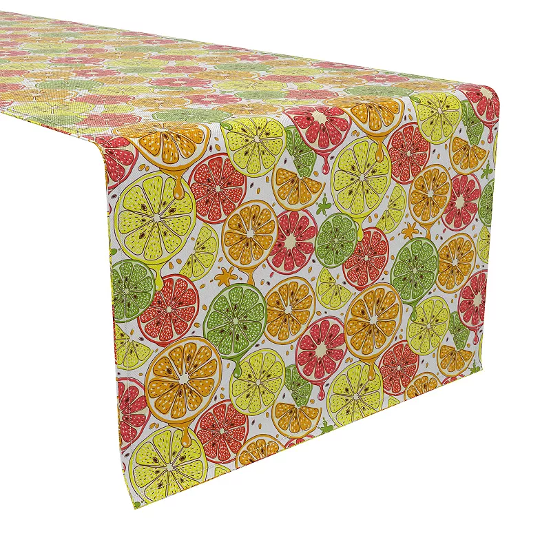 Table Runner， 100% Cotton， 16x72， Juicy Citrus Slices