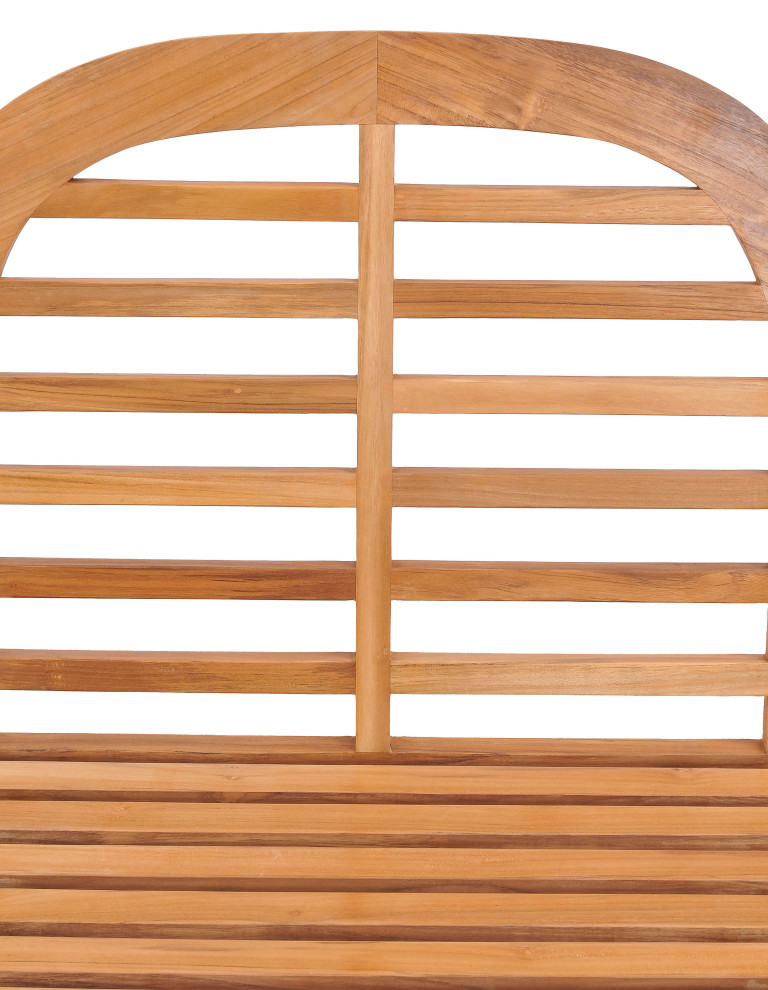 Teak Wood Lutyens Outdoor Triple Bench   Traditional   Outdoor Benches   by Chic Teak  Houzz