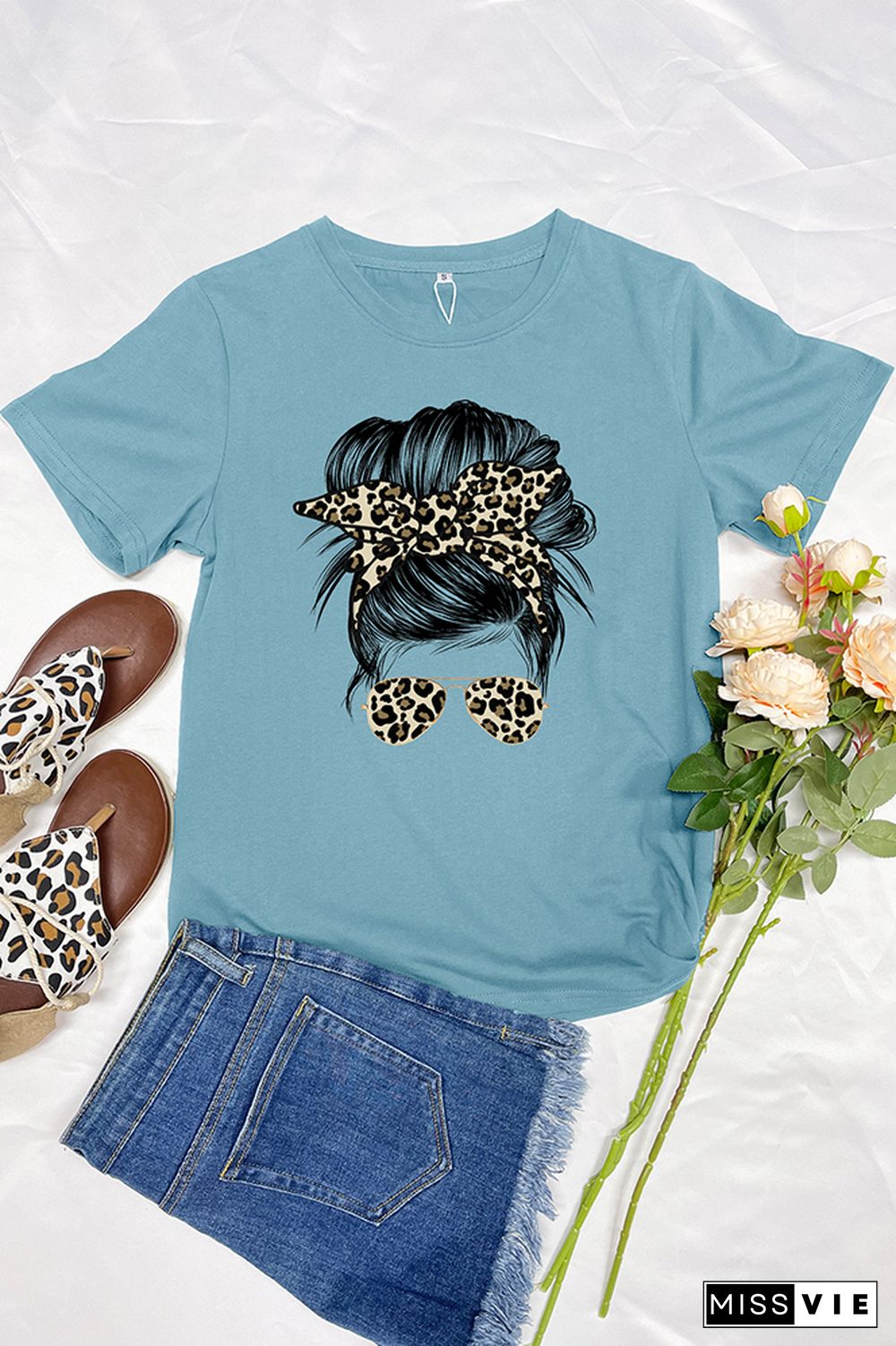 Mama Leopard Short Sleeve Graphic Tee Wholesale